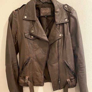 Asymmetrical Faux Leather Moto Jacket